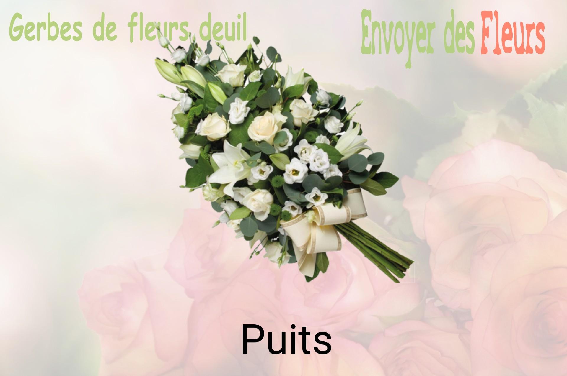 Gerbe de fleurs de deuil livrée à Puits